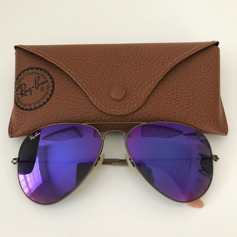 AUTHENTIC RAY BAN AVIATORS IN PURPLE